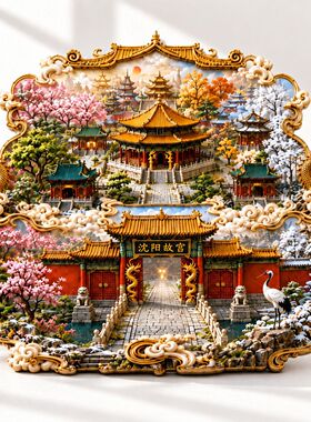 奉天沈阳故宫3d立体冰箱贴金属浮雕文创旅游纪念品磁吸伴手礼国潮