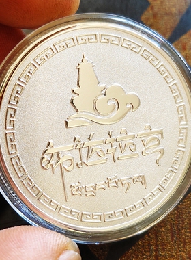 拉萨布达拉宫旅游景区纪念币文创周边中国风金银40mm硬币纪念礼物
