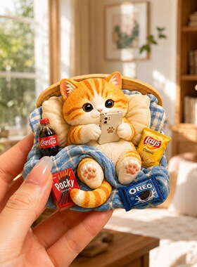 沙发零食小猫树脂浮雕磁吸冰箱贴跨境装饰品小礼品纪念品伴手礼