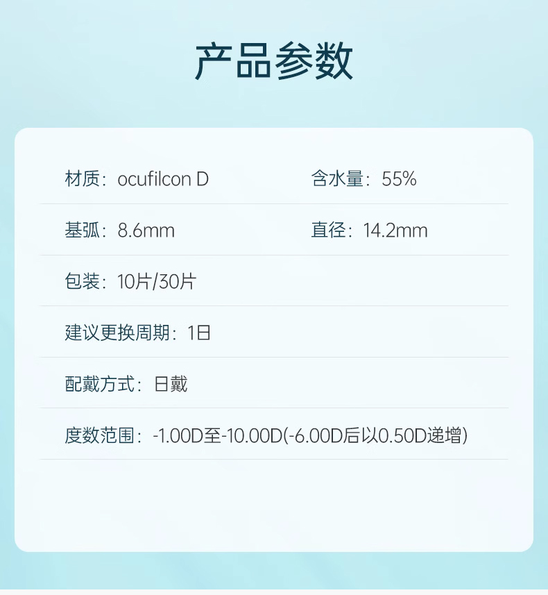 库博近视隐形眼镜日抛盒30片库博光学倍明视便携出游