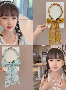 儿童编发丝巾甜美碎花可爱发带
