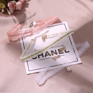 少女心choker项圈蕾丝锁骨链