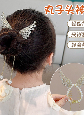 儿童丸子头发扣抓夹女童后脑勺
