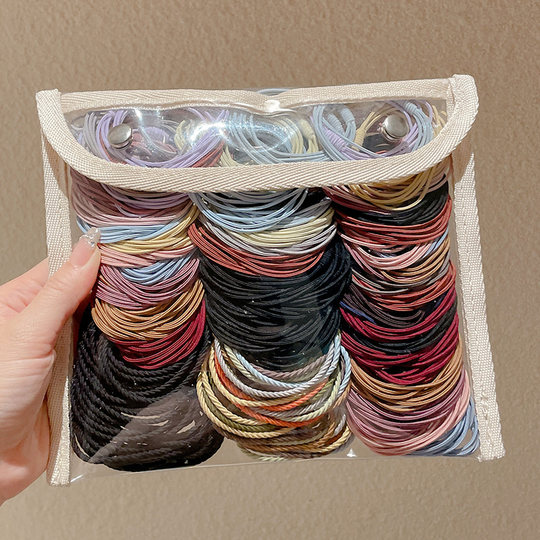 黑色橡皮筋发圈女简约高弹力耐用皮筋女生扎头发头绳皮套头饰发绳