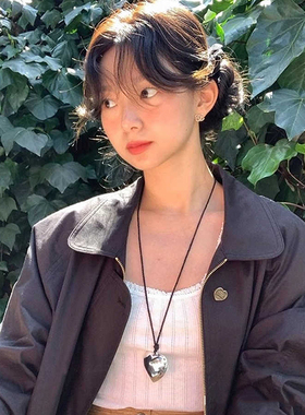 韩系网红同款爱心吊坠项链女2025