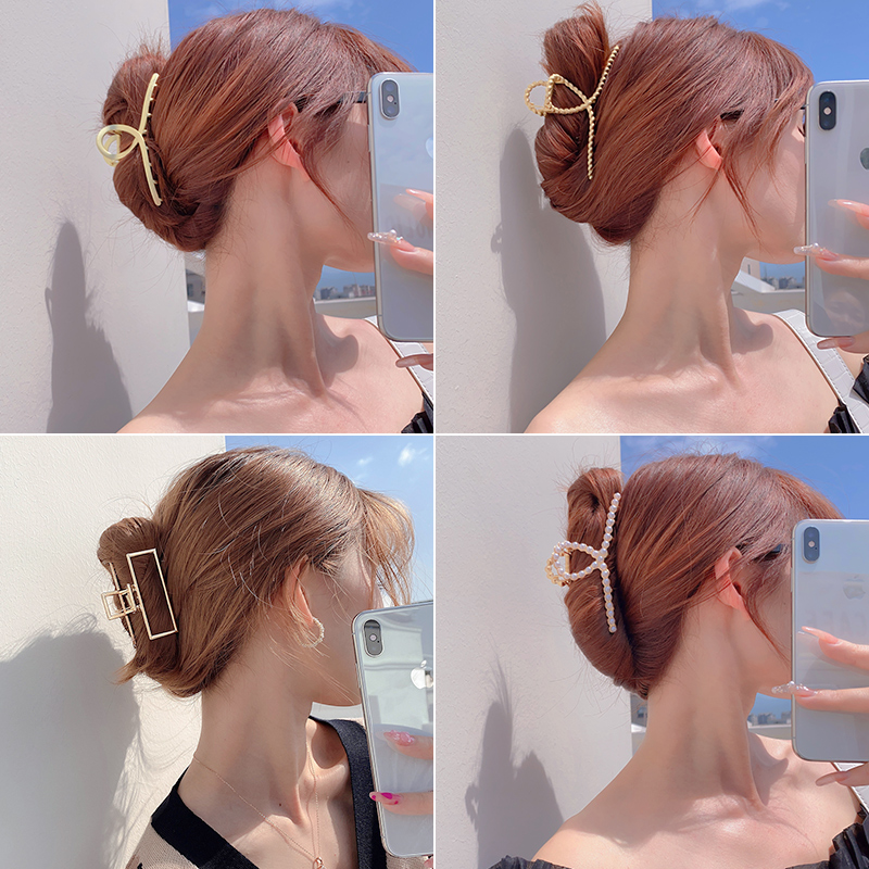 后脑勺鲨鱼夹夏季大号网红新款发夹 粉红娘娘饰品发饰