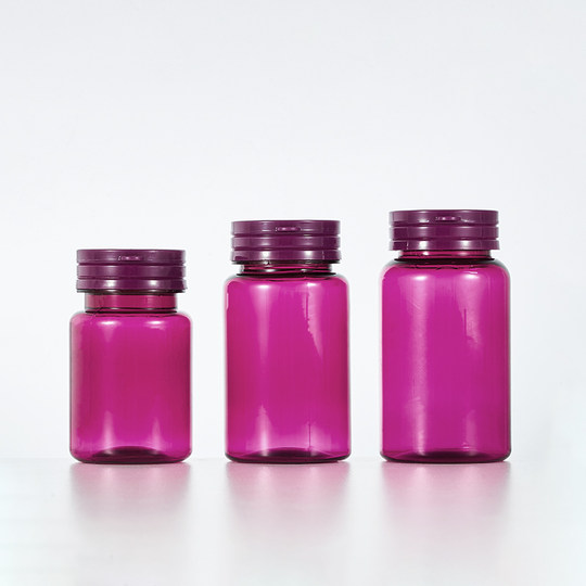 Empty plastic bottles for food grade health products