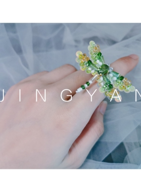diy原创钉珠蜻蜓视频教程刺绣