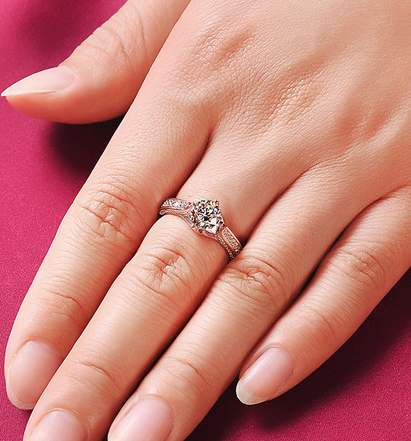 Imported diamond ring jewelry one carat pt950 with certificate