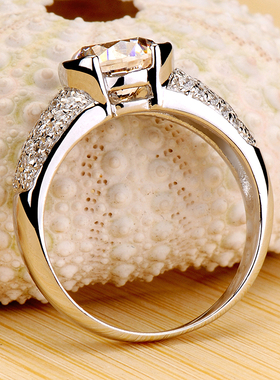 印记950钻石戒指仿真带证书