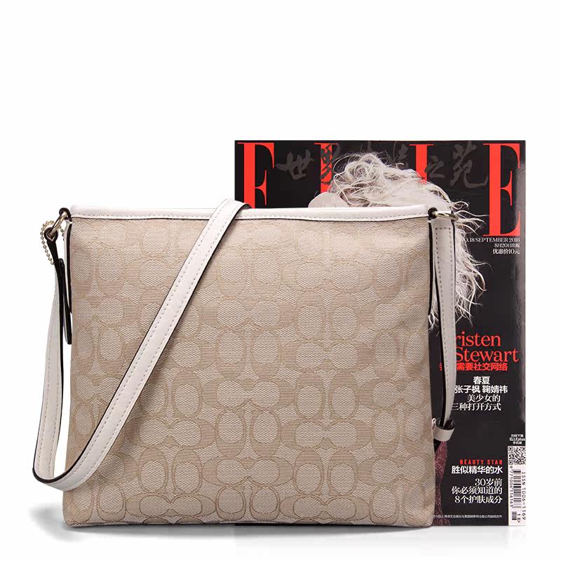 coach女士小号纸片帆布单肩斜挎包 百恩海外女士包袋