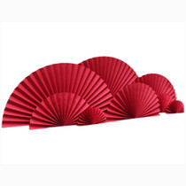 Folding process fan swing piece photo marriage Qingmei chen window prop folded paper red half-fan semicircular decoration with retro