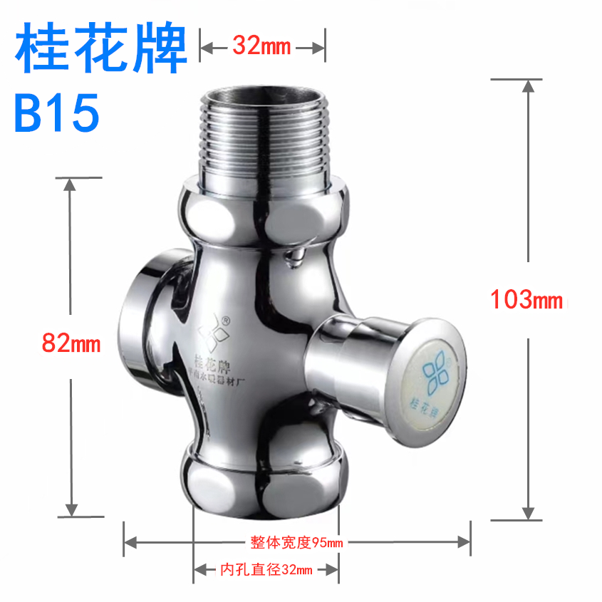 正品桂花牌冲洗阀冲水阀自闭式大便阀手按式全铜延时厕所B14B15