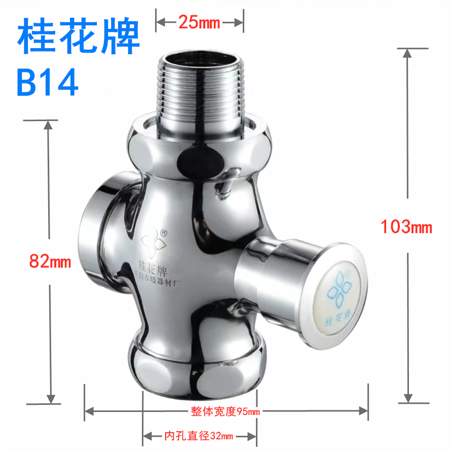 正品桂花牌冲洗阀冲水阀自闭式大便阀手按式全铜延时厕所B14B15