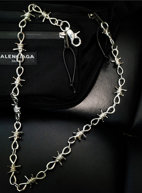 小众设计荆棘铁刺项链裤链