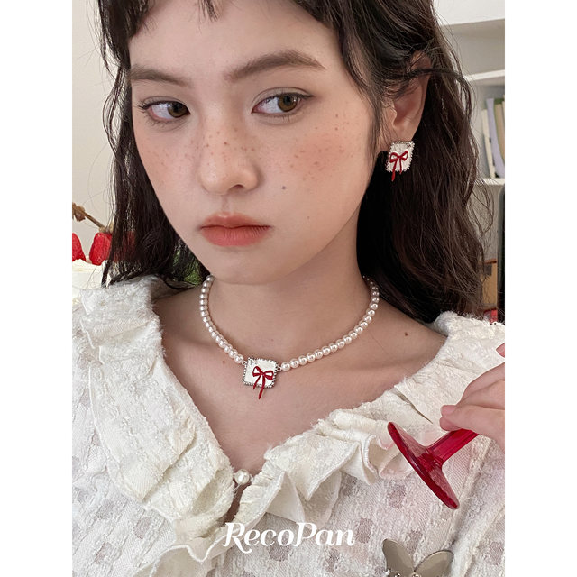 RecoPan New Year Retro Thousand Gold Necklace and Earrings