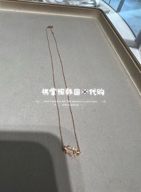 祺掌柜韩国Fred斐登Force10系列锁骨链小号18k金半镶钻石项链