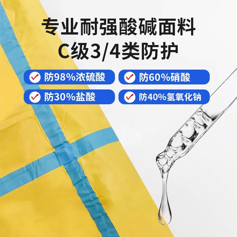 防化服耐酸碱防毒喷漆工作服连体全身轻型打磨防护防腐蚀化学实验 - 图2