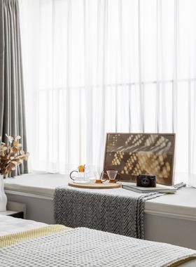 可凡卧室飘窗台软装摆件组合