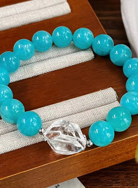 天然莫桑比克老矿天河石手串原创中式复古蓝色转运水晶女款礼物