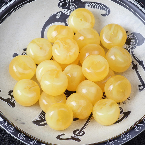 二代蜜蜡桶珠顶珠腰珠散珠大金刚隔珠佛头星月菩提子手串配饰套餐 - 图2