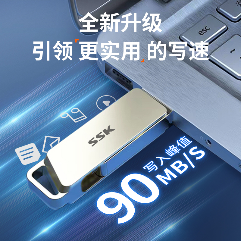 SSK飚王手机u盘typec双接口优盘大容量usb手机电脑两用正品256g-图0