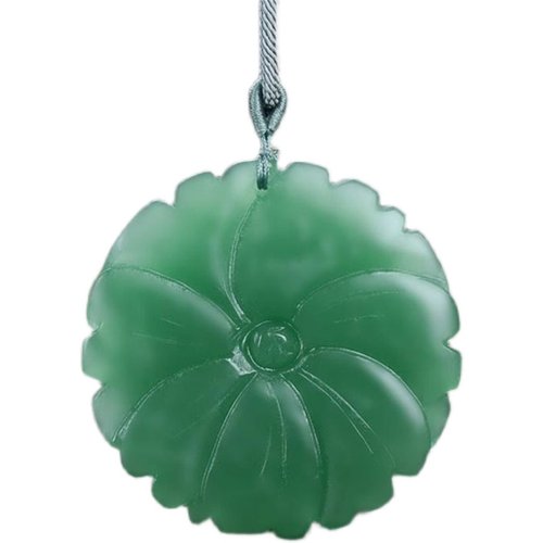 牡丹花毛衣链 新疆金丝玉东陵玉秋冬季百搭毛衣链 花开富贵玉坠 - 图3