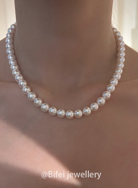 akoya珍珠极光项链纯银延长链女