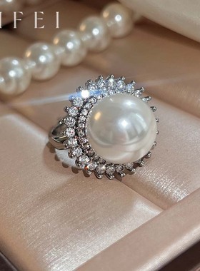 大气简约天然珍珠戒指