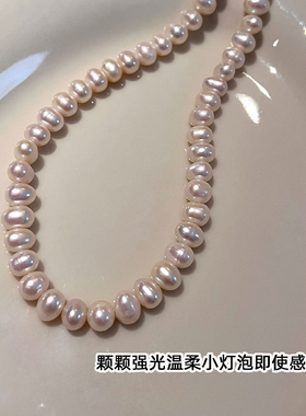 天然淡水巴洛克珍珠项链6mm锁骨链2026新款颈链女高级感配饰轻奢