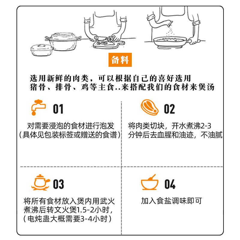 膳太湿气燥热体质套餐应季养生调理炖品广东煲汤料滋补清补排骨汤 - 图2