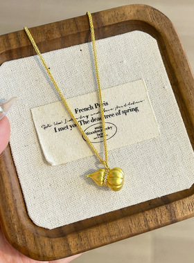 爆款新中式镶钻拉丝葫芦项链女简约气质高级感百搭精致复古锁骨