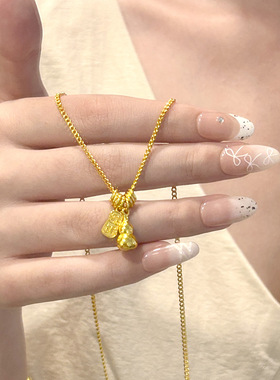 爆款新中式平安招财葫芦项链女简约气质高级感国潮复古百搭锁骨