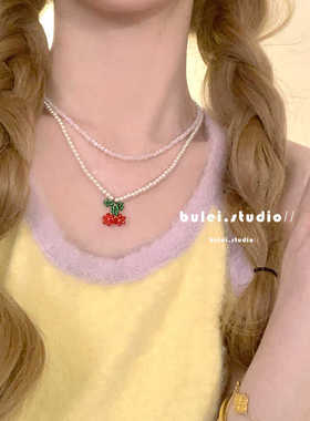 水果吊坠超夏天细珍珠项链