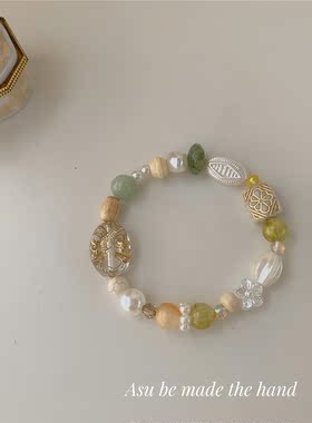 复古清新绿色系串珠手链手环
