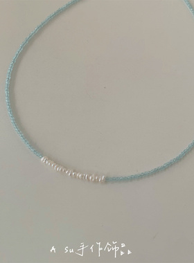 圆珠链天然珍珠串珠项链女