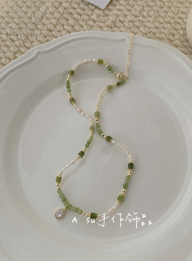 天然淡水珍珠项链女锁骨链