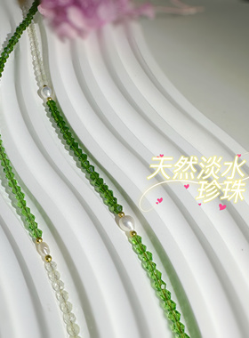 包邮小众原创尖晶石搭配天然蜜蜡葫芦吊坠项链绿色系小清新淡雅