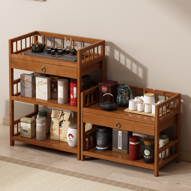 茶水桌小茶几家用泡茶台茶桌侧边柜茶柜架置物架茶叶茶具收纳架子 - 图1