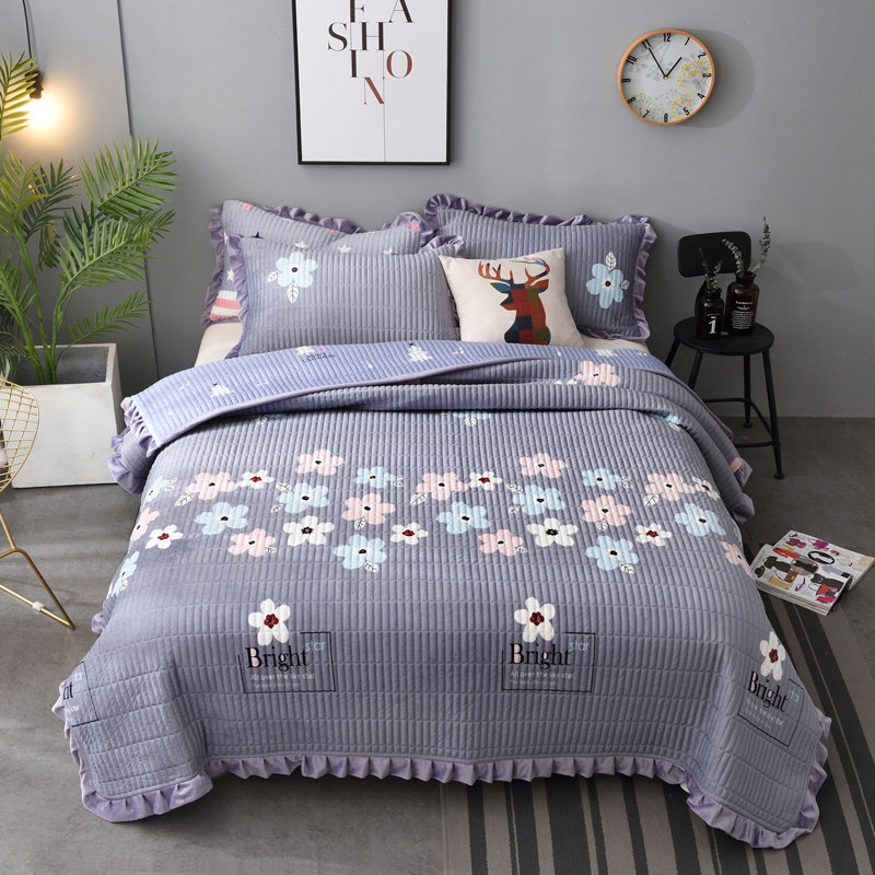 品牌牛奶绒床盖2025新款单件四季通用加厚水晶法兰毛毯子一面夹棉,淘宝优惠券,粉丝福利购,淘宝优惠卷