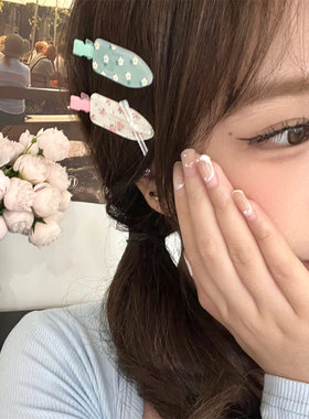 新款多巴胺少女发夹套装亚克力刘海夹边夹化妆碎发夹学生百搭发饰