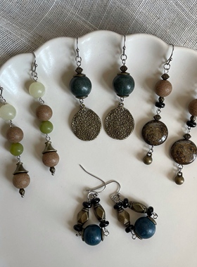 微瑕古法中药合香珠 | 原创设计纯手工复古百搭简约气质耳环耳夹