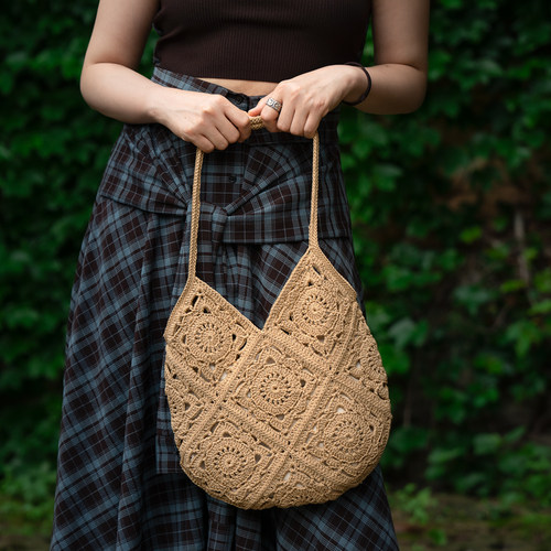 花笺包材料包手工编织diy镂空沙滩包olio大眼睛线钩针编织材料包 - 图0