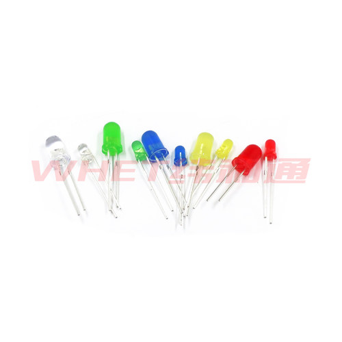 3mm 5mmLED灯泡发光二极管F3 F5红绿黄蓝白色直插灯珠元件包多种 - 图3