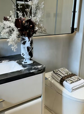 酒店样板房毛巾浴巾套装装饰摆件