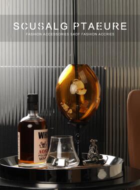 酒柜水吧台装饰酒香薰托盘摆件