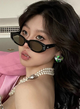 猫眼墨镜女2025新款高级复古gm眼镜方圆脸窄框太阳镜镜防紫外线