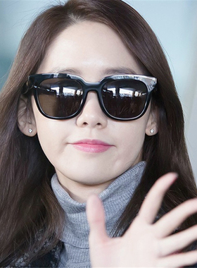 复古方形墨镜女式百搭过年黑色