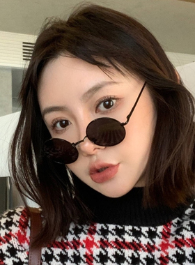 韩版潮复古小圆框墨镜女ins超火蹦迪太阳镜网红街拍小脸抖音眼镜