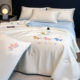 Summer ice silk quilt four-piece set, cool and silky air-conditioned quilt core, summer cooling quilt, machine washable single thin quilt, complete set